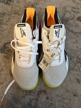 Reebok Nano X Training Sneakers in White, Black & Yellow